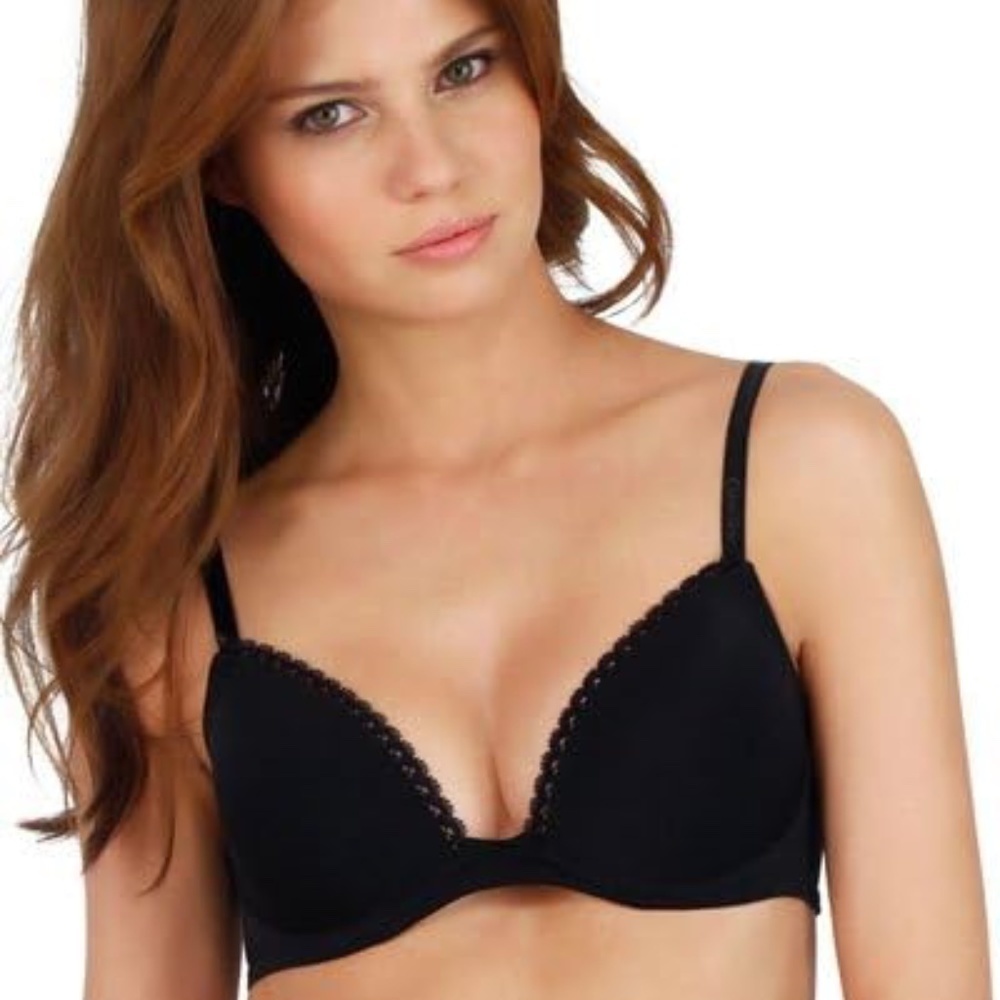 CALVIN Klein Seductive Comfort Customized Lift Bra in Black Size 34DD